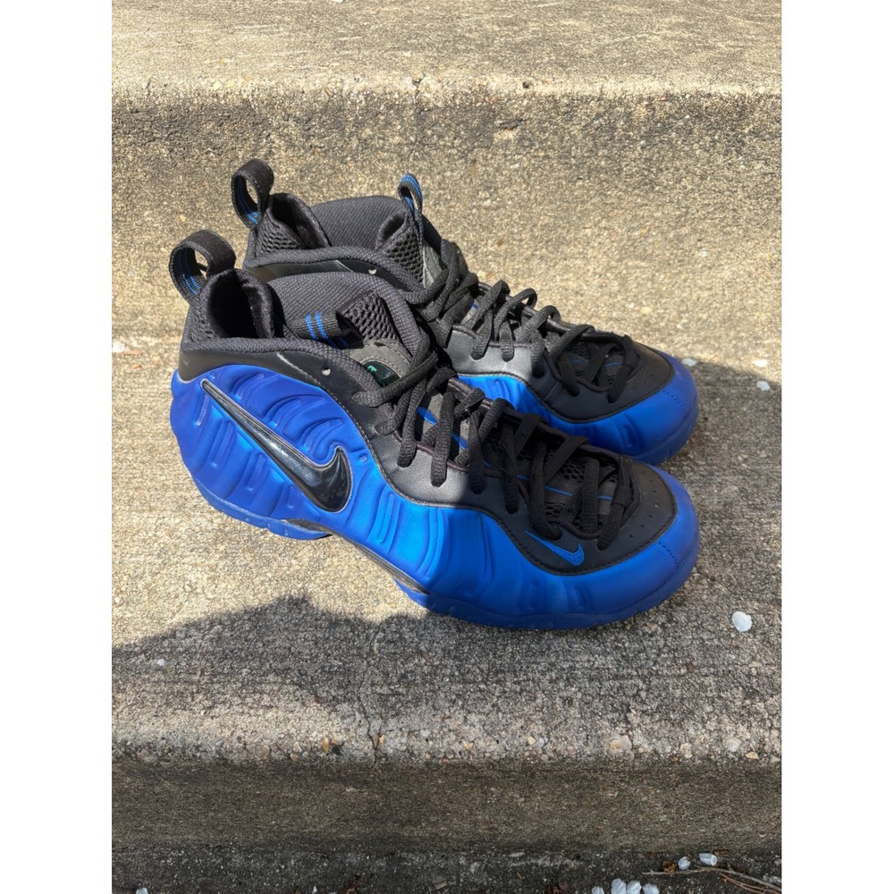 Nike Air Foamposite Pro Hyper Cobalt Blue Black Sneakers 624041-403 Mens - Picture 2 of 6